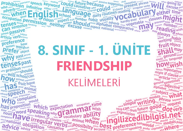 8. Sınıf 1. Ünite Friendship Kelimeleri